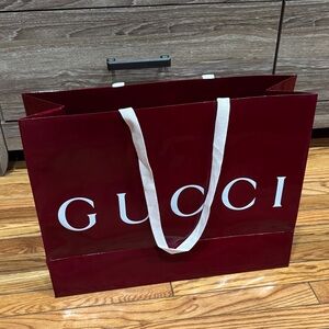 Gucci Deep Red Shopper with White Straps